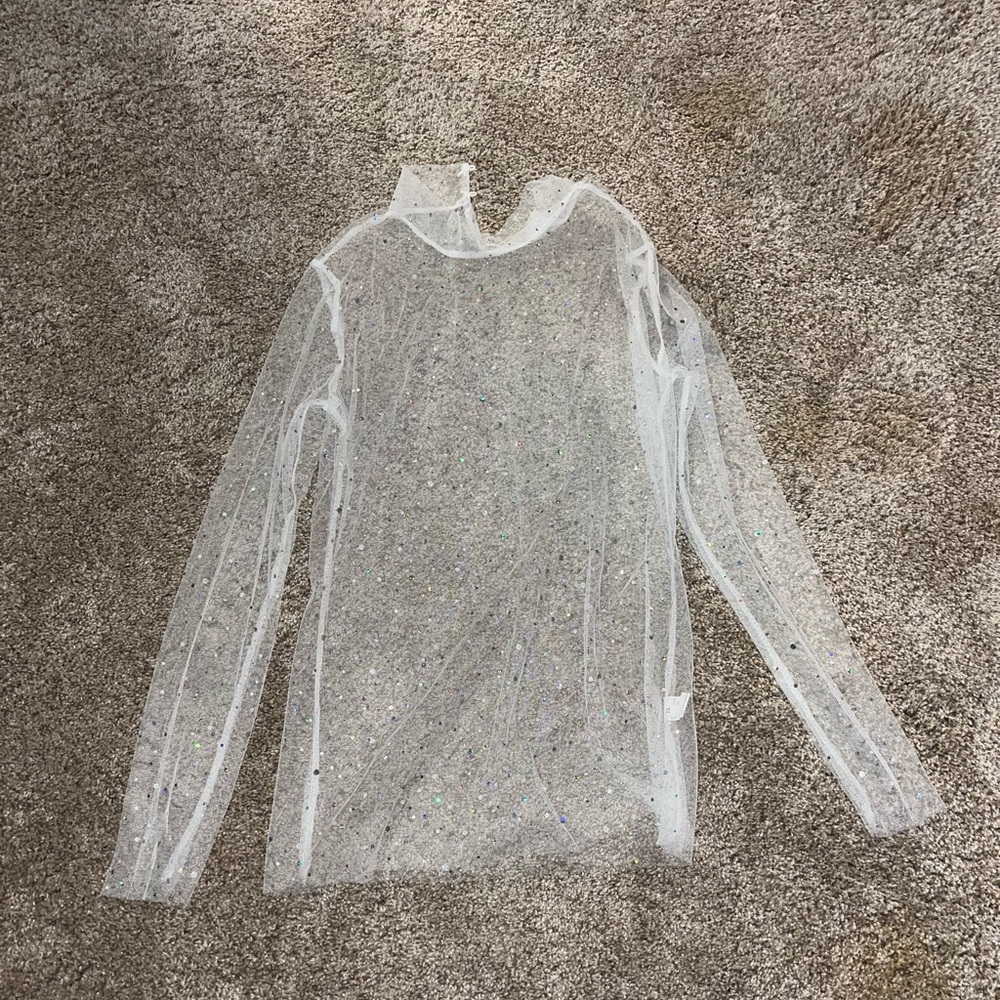 Pretty Little Thing Mesh Glitter Top